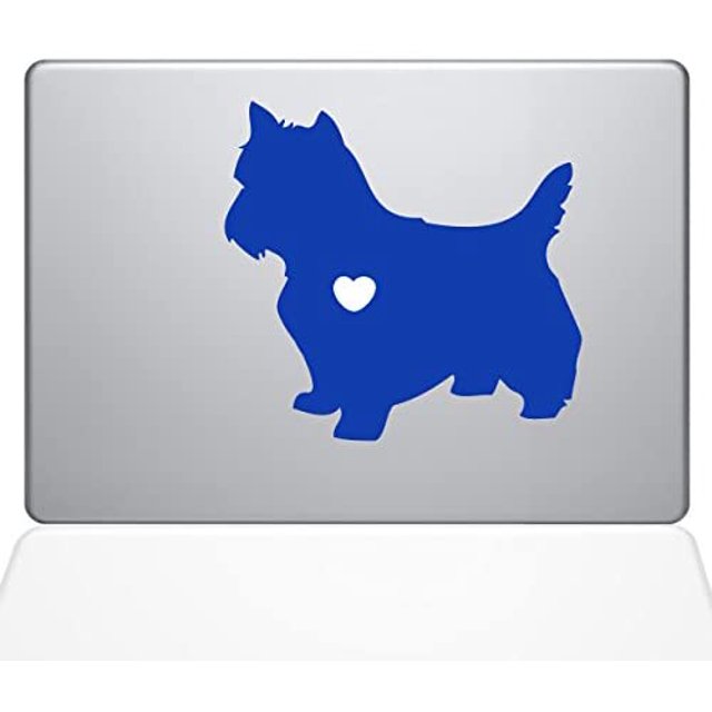 The Decal Guru I Love My Yorkshire Terrier Decal Vinyl Sticker, 13" MacBook Pro (2016 & Newer Models), Dark Blue
