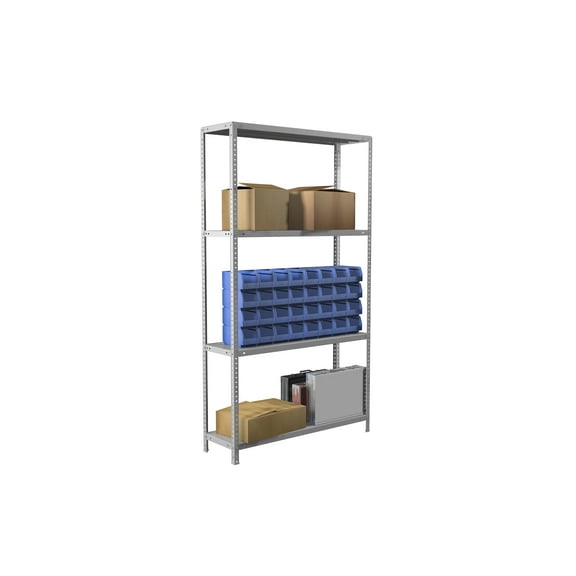 Heavy Duty Garage Shelf Steel Metal Storage 4 Level Adjustable Shelves Unit MS 185 KD 72.8"H x 27.5"W x 11.8"D