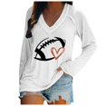 thumbnail image 1 of TSADFHJI Hauts Scintillants pour Femmes Grande Taille 3TG Chandails en Molleton Décontractés Légers Col Rond Manches Longues Imprimé Graphique de Football T-Shirt m Blanc, 1 of 4