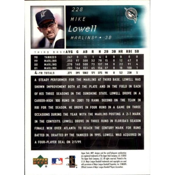 2002 Upper Deck MVP #228 Mike Lowell MLB Baseball Trading Card