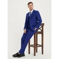 thumbnail image 2 of Beauty-Emily Men's 4-Piece Formal Suit Set, Jacket, Vest, Pants, Golden Tie, V-Neck, for Wedding, Business, Party, Banquet, Prom, Formal Events, Graduation, 2 of 8