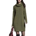 thumbnail image 1 of Vestido de suéter, vestido de punto para mujer, cuello alto, manga larga, vestido de suéter elástico, suéter de punto largo, minivestido elegante para invierno (XL), 1 of 6