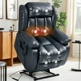 thumbnail image 6 of TEKAMON Infinite Position Lift Recliner Chair for Elderly with Heat and Massage Lay Flat Sleeping Leather Dual Motor Power Lift Chair for Living Room (Blue), 6 of 11