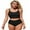 Black, variant on Asoul Women's Ruched Bikini Sets Sporty Two Piece Swimsuits Strapy Bathing Suit with Pockets
