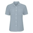thumbnail image 5 of Yubnlvae Light Blue Women Cotton Shirt Printed Fashion down Shirts Casual Tops Short Sleeve Blouse, S, 5 of 9