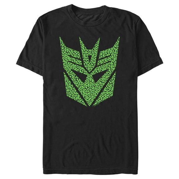 Men's Transformers St. Patrick's Day Cloverfield Decepticon Logo  Graphic Tee Black Small