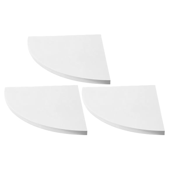 UPOUART 3Pcs Rounded Hanging Corner Shelves White Composite Board 3 Tier Wall Mount Display Shelf