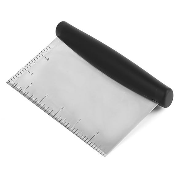 Multi-Purpose Kitchen Spatulas Stainless Steel Scraper/Chopper with Contoured Grip, 6", Black