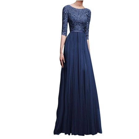 

Maxi Dress for Women White Dress Women Women Formal Wedding Bridesmaid Long Evening Party Prom Ball Gown Cocktail Dress Summer Dresses Homecoming Dresses on Clearance Blue M