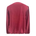 thumbnail image 5 of Women's Long Sleeve Wrap Blouse in Burgundy, 5 of 11