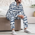 thumbnail image 7 of Naloa Palm Tree Men’s Pajamas Set - Long Sleeve Button Down Sleep Shirt and Pajama Bottoms Sleepwear Set-Medium, 7 of 7