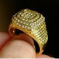 thumbnail image 2 of Gold-plated Micro Inlaid Zircon Ring Hip Hop Full Diamond Men's Ring, 2 of 6