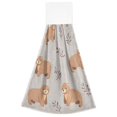 thumbnail image 7 of Yayeee Kitchen Hanging Hand Towels Set of 2 with Loop Bathroom Absorbent Tie Towel, Cartoon Bear, 7 of 7