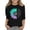 Black, variant on KAUOD Kids Girls 3/4 Sleeve T-Shirt Casual Printed Flowers Cotton Solid Tee Teen Crewneck Color Block Cute Spring Fall Blouses Tops