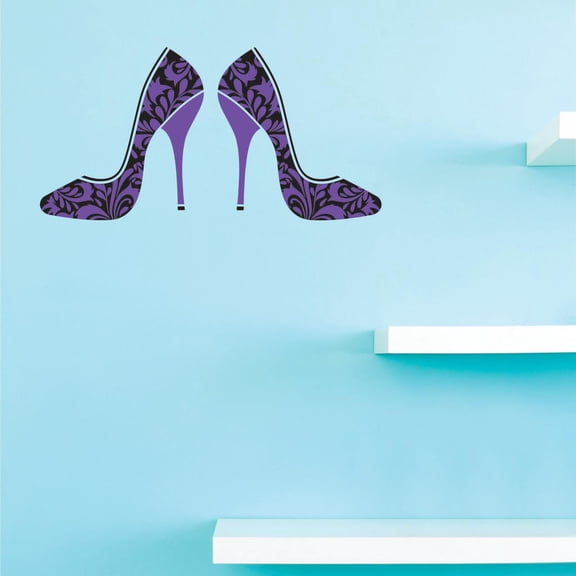 Custom Decals Shoes Wall Art Size: 14 Inches x 28 Inches Color: Multi