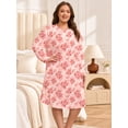 thumbnail image 5 of FEREMO Women Plus Size Nightgowns Long Sleeve Crew Neck Sleep Shirts with Pockets, 3 Pack, 5 of 9