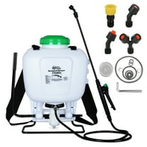 REALWORK 4-Gallon Backpack Sprayer with Padded Shoulder Strap for Pests & Weeds, Watering Garden, and Spraying Plants, in Translucent White