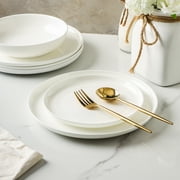 Stone Lain Gabrielle 12-Piece Dinnerware Set Bone China, White