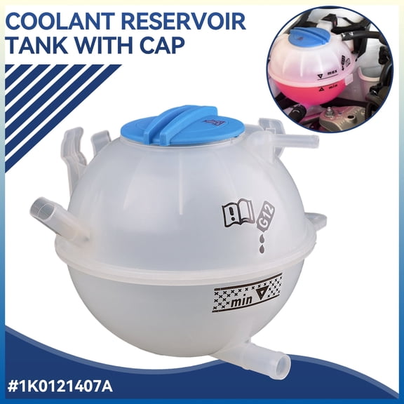 OEMASSIVE Front Engine Coolant Reservoir Tank with Cap 1K0121407A for VW Golf Jetta Passat Tiguan Audi