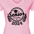 thumbnail image 4 of Inktastic Senior Class of 2024 in Black with Graduation Cap Women's V-Neck T-Shirt, 4 of 5