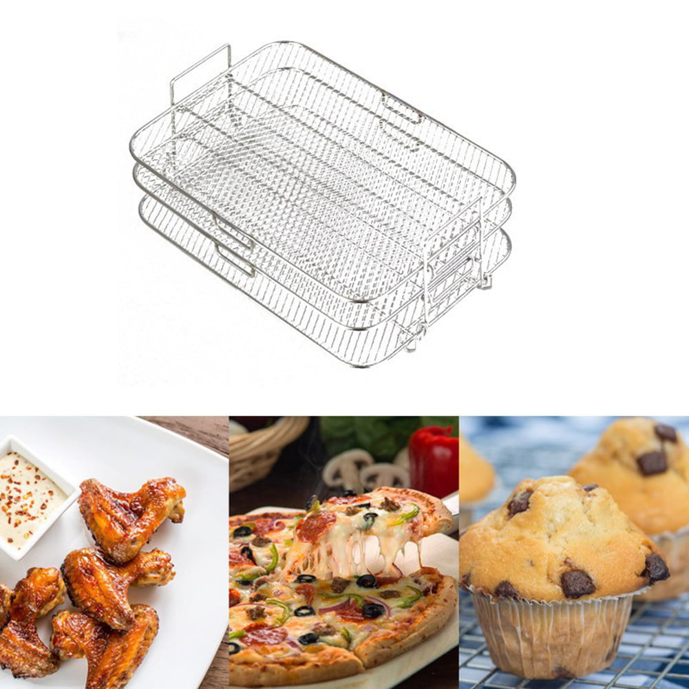 Multi-Layer Dehydrator Toast Rack for Ninja Foodi XL Fg551, IG601, Ig651 Air Fryers with Potholders Mitts and Kitchen Tongs