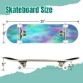 thumbnail image 2 of 31'' Complete Skateboard 7 Layer Canadian Maple Double Kick Deck Skateboards Blue Green Outer Space Galaxy Print Repeat Skate Board for Beginner Adult Gifts, 2 of 5