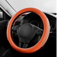 thumbnail image 2 of Gel Particles Steering Wheel Cover, Orange Luxury Leather Car Steering Wheel Protector, Universal Fit 14.5"-15.5" Anti-Slip Car Interior Accessories for Girls & Women, 2 of 14