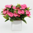 thumbnail image 3 of 1 Pcs Artificial Impatiens Flowers Bouquet Faux Impatiens Bushes For Outdoors Patio Garden Balcony Pot Hanging Basket Porch Decoration, 3 of 3