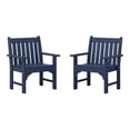 thumbnail image 3 of WestinTrends Malibu Outdoor Patio HDPE Adirondack Dining Arm Chairs (Set of 2), Navy Blue, 3 of 17