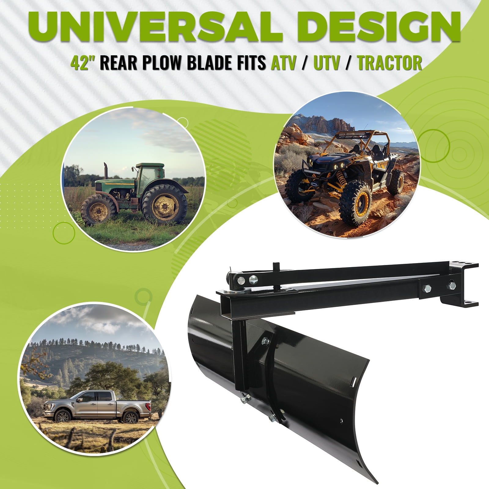Kojem 42" Rear Blade Sleeve Hitch Blade Lawn Mower Attachments Heavy Duty Steel Powder Coated Black