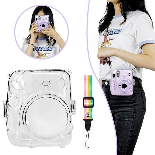Yuarrent Funda protectora transparente para cámara Compatible con Mini 11 funda transparente para cámara instantánea con correa ajustable Almacenamiento y organización del hogar Yuarrent HA036576-00