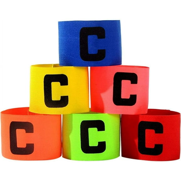6 Pieces Elastic Soccer Captain Armband Adjustable Football Basketball Player Bands for Adult Youth