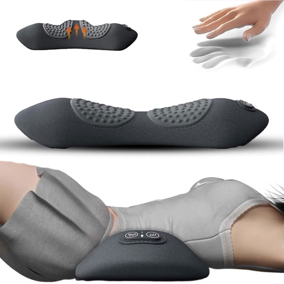 Triple Fusion Back Massager with Heat, 3-In-1 Traction & Vibration for Sciatica & Lower Back Pain Relief, Ergonomic Lumbar Support