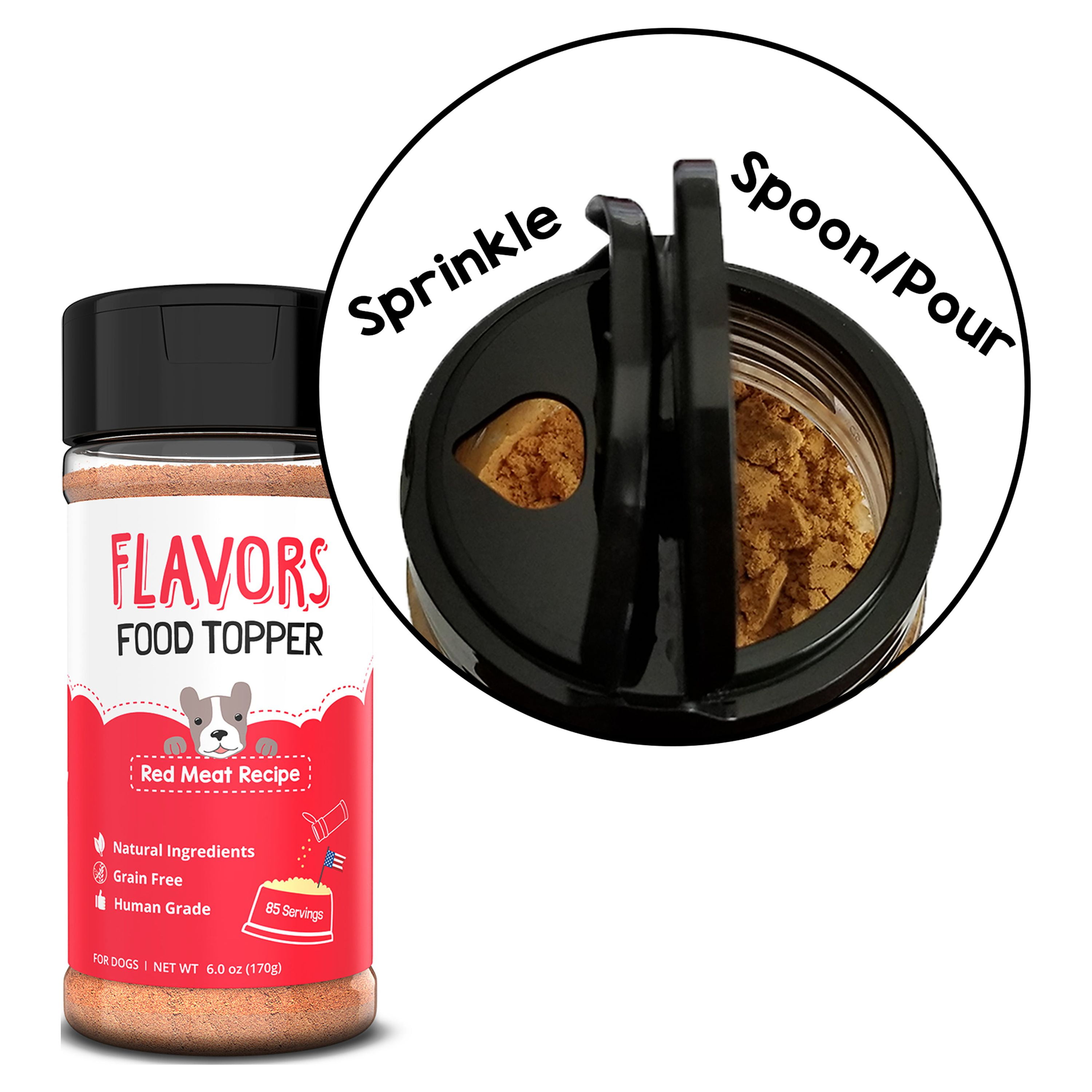 FLAVORS Food Topper for Dogs, Red Meat Recipe, 3.1-Ounce