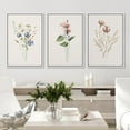 thumbnail image 3 of IDEA4WALL Framed Canvas Print Wall Art Set of 3 Wildflowers Botanical Prints Retro Elegant Flowers Floral Illustration Art Vintage Nature Wilderness Artwork for Room Decor - White 24"x36"x3, 3 of 5