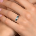 thumbnail image 4 of Gem Stone King 925 Silver and 10K Yellow Gold Sky Blue Aquamarine and Blue Diamond Engagement Ring for Women | 1.04 Cttw | Round 5MM | Gemstone March Birthstone | Size 7, 4 of 6