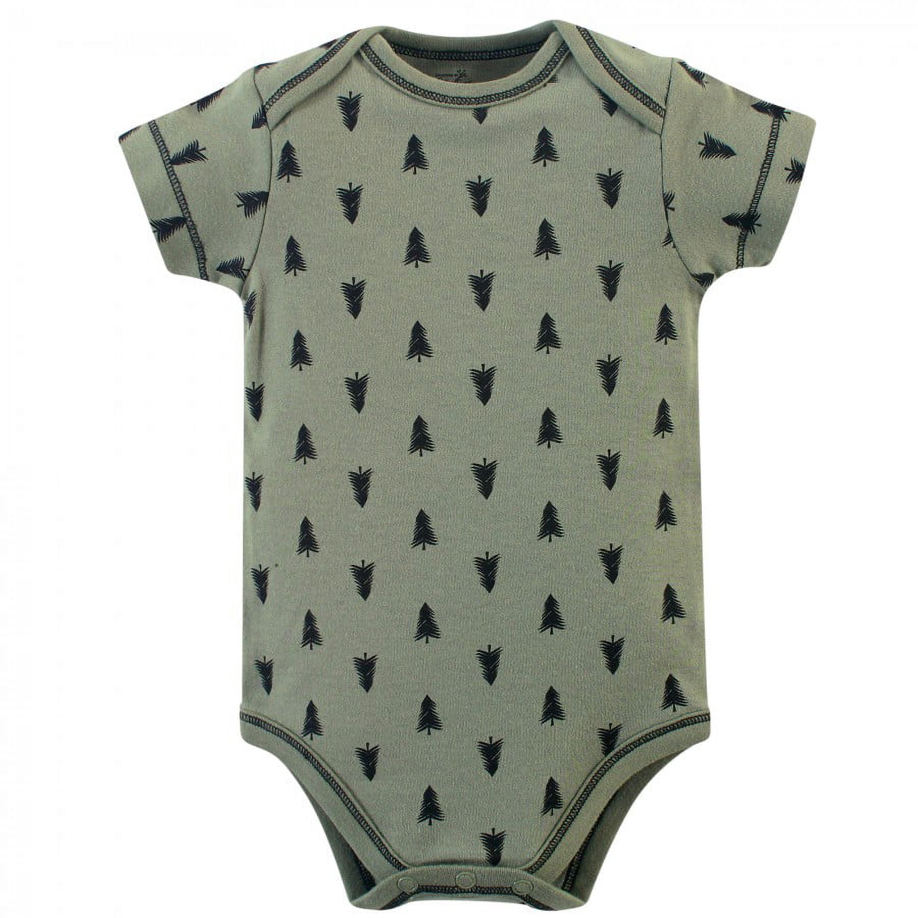 Touched by Nature Baby Boy Organic Cotton Bodysuits 5pk, Happy Camper, 0-3 Months