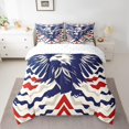 thumbnail image 1 of Twin Size Eagle Comforter Set,Geometric Waves Patchwork Bedding Set for Boys, 1 of 6