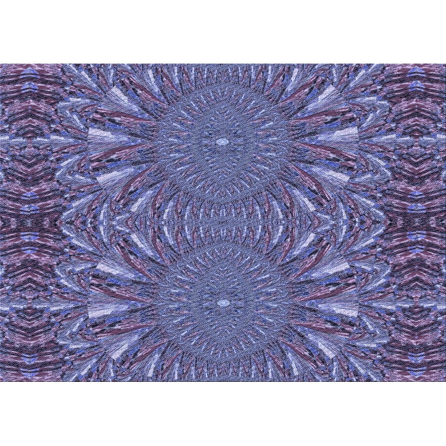 Ahgly Company Tapis Rectangulaire Lavable en Machine Intérieur Transitionnel Violet, 5 Pieds x 7 Pieds
