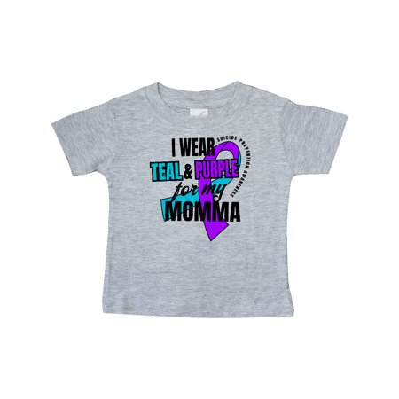 

Inktastic Suicide Prevention I Wear Teal and Purple for My Momma Gift Baby Boy or Baby Girl T-Shirt