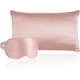 thumbnail image 1 of Almohada de seda natural con antifaz, 100% seda de morera de grado 6A, aprox., 1 of 5