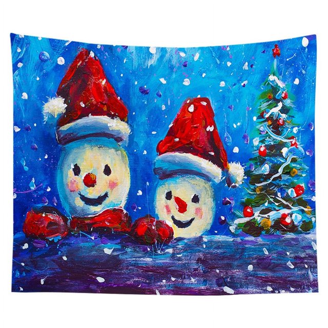Tapiz de pared de Navidad Decoración colgante de pared Muñeco de nieve Papá Noel Árbol de Navidad Elemento Impresión digital Tapiz Ropa de cama Tapiz Dormitorio Sala de estar Estilo Sailing Electrónica