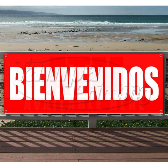 Bienvenidos 13 oz Vinyl Banner With Metal Grommets