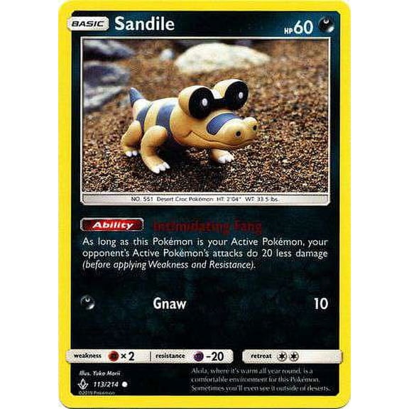 Pokemon Unbroken Bonds Sandile #113