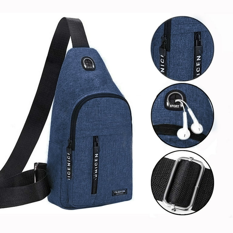 SHENGXINY Small Sling Bag Strap Bag Crossbody Backpack with Headphone Hole for Sport Gym Workout Travel Work Multipurpose Crossbody Chest Bag Walmart