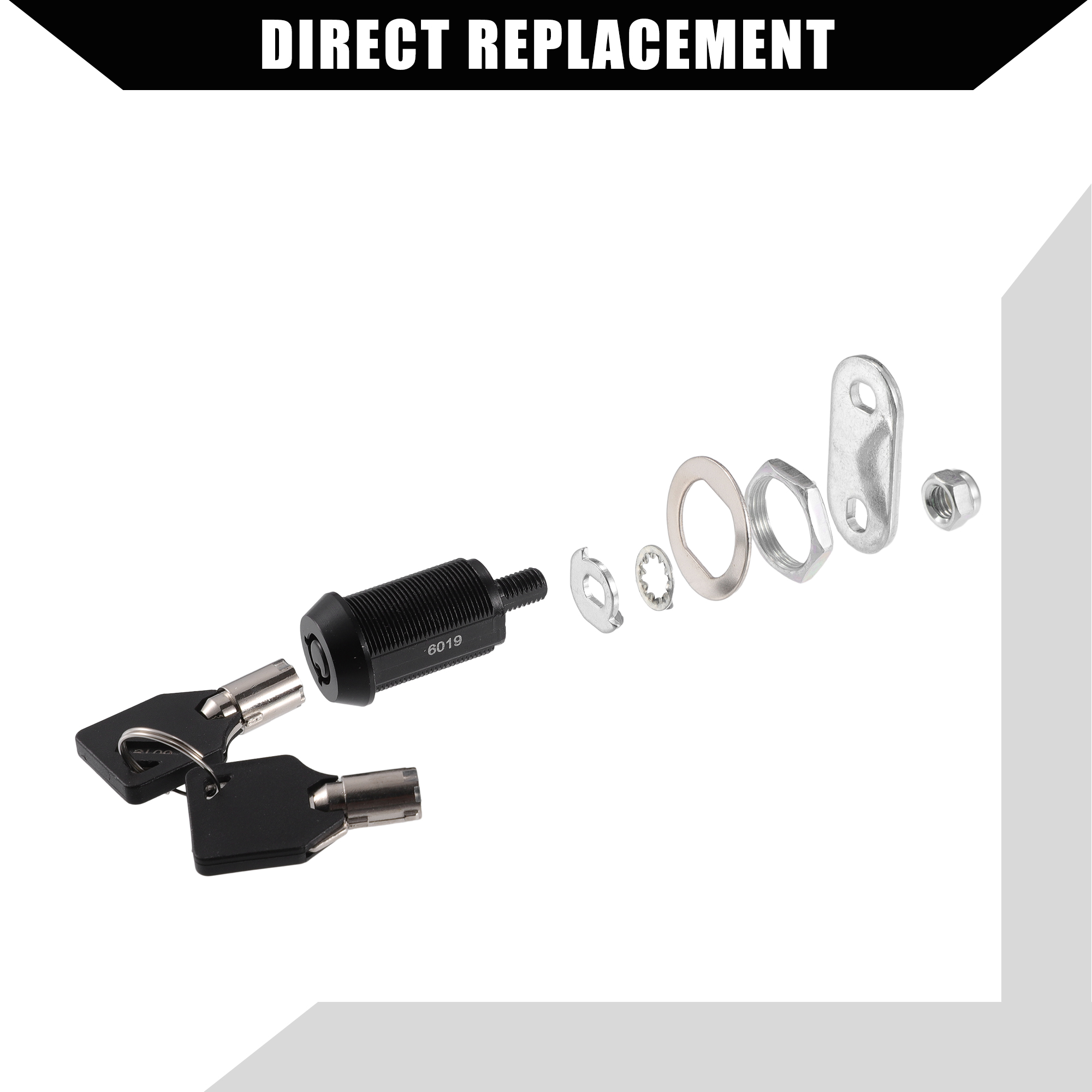 3 Set 1-1/8 Inch RV Campervan Lock Set with 6 Keys RV Storage Door Locks for File Cabinet Toolbox