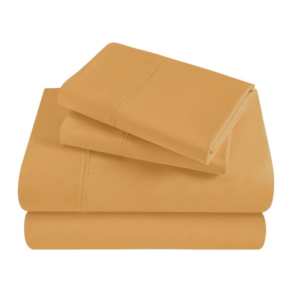 Superior Egyptian Cotton 300 Thread Count Deep Pocket Sheet Set, Split King, Gold