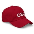 thumbnail image 2 of Ceo, Chief Executive Officer, Dad Hat, Top Executive, Embroidered Dad Hat, Upper Management, Corporate Leader, CEO Gift, Business Leader (Cranberry), 2 of 3