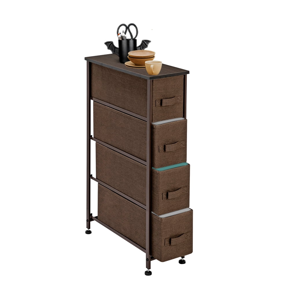 Lowestbest Drawer Dresser, Dresser Drawer Organizer 4 Drawers, End Table Storage Cabinet, Easy Pull Fabric Bins, Wooden Side Table for Bedroom, Hallway, Entryway Furniture, Brown Lowestbest Drawer Dresser, Dresser Drawer Organizer 4 Drawers, End Table Storage Cabinet, Easy Pull Fabric Bins, Wooden Side Table for Bedroom, Hallway, Entryway Furniture, Brown
