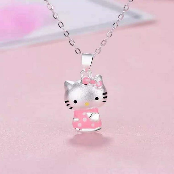 Collier Hello Kitty, collier chat IFENG Kitty - collier pendentif chat rose  plaqué argent collier pendentif chat mignon pour femme, cadeau  d'anniversaire pour les fans de Hello Kitty, 17,71  - - 